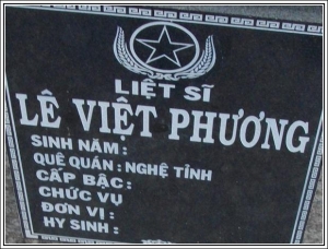 Nhắn tìm thân nhân liệt sỹ   Lê Việt Phương