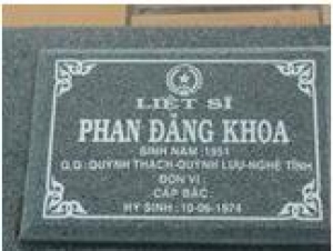 Tìm thân nhân liệt sĩ Phan Đăng Khoa