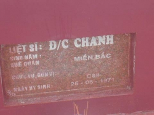 Nhắn tìm thân nhân liệt sỹ Chanh