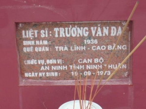Nhắn tìm thân nhân liệt sỹ Trương Văn Đa