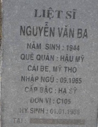 Tìm thân nhân liệt sĩ Nguyễn Văn Ba