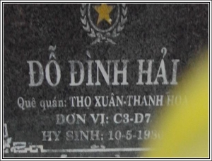 Nhắn tìm thân nhân liệt sỹ  Đỗ Đình Hải