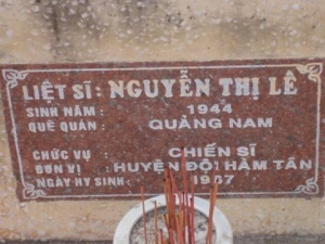 Nhắn tìm thân nhân liệt sỹ  Nguyễn Thị Lê