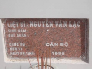 Nhắn tìm thân nhân liệt sĩ Nguyễn Văn Lạc