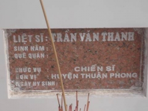 Nhắn tìm thân nhân liệt sĩ Trần Văn Thanh