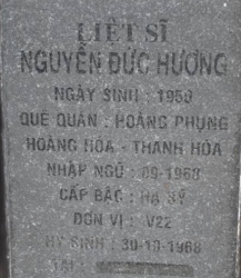 Tìm thân nhân nhân liệt sĩ Nguyễn Đức Hương