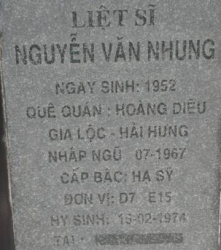 Tìm thân nhân liệt sĩ Nguyễn Văn Nhung