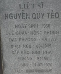 Tìm thân nhân liệt sĩ Nguyễn Quý Tẻo