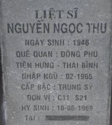 Tìm thân nhân liệt sĩ Nguyễn Ngọc Thu