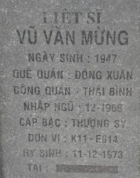 Tìm thân nhân liệt sĩ Vũ Văn Mừng