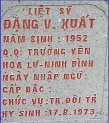Tìm thân nhân liệt sĩ Đặng Văn Xuất