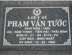 Tìm thân nhân liệt sĩ Phạm Văn Tước