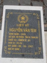 Nhắn tìm thân nhân liệt sỹ Nguyễn Văn Tem