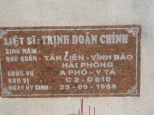 Tìm thân nhân liệt sĩ  Trịnh Doãn Chính