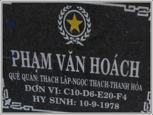 Nhắn tìm thân nhân liệt sỹ  Phạm Văn Hoách