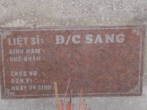 Nhắn tìm thân nhân liệt sĩ Sang