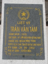 Nhắn tìm thân nhân liệt sĩ  Trần Văn Tám