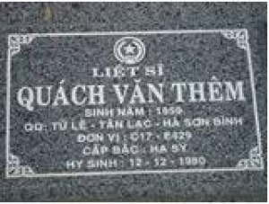 Tìm thân nhân liệt sĩ Quách Văn Thêm