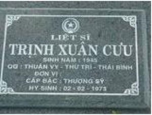 Tìm thân nhân liệt sĩ Trịnh Xuân Cưu