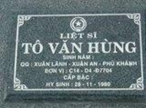 Tìm thân nhân liệt sĩ Tô Văn Hùng