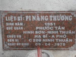 Nhắn tìm thân nhân liệt sỹ Pi Năng Thương