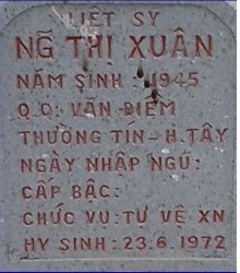 Tìm thân nhân liệt sĩ Nguyễn Thị Xuân