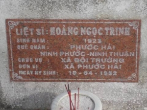 Nhắn tìm thân nhân liệt sỹ Hoàng Ngọc Trinh