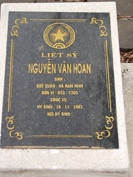 Nhắn tìm thân nhân liệt sỹ  Nguyễn Văn  Hoan 