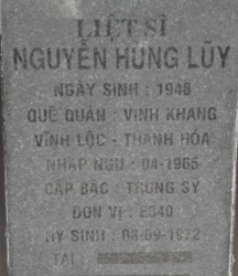 Tìm thân nhân liệt sĩ Nguyễn Hùng Lũy