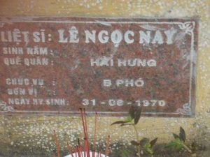 Nhắn tìm thân nhân liệt sỹ Lê Ngọc Nay