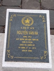 Nhắn tìm thân nhân liệt sỹ  Nguyễn Văn  Hà 