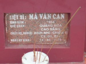 Nhắn tìm thân nhân liệt sỹ  Mã Văn Can