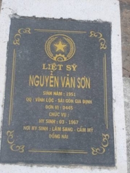 Nhắn tin tìm thân nhân liệt sỹ Nguyễn Văn Sơn