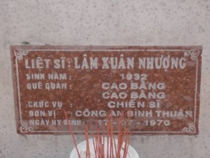 Nhắn tìm thân nhân liệt sỹ  Lâm Xuân Nhượng