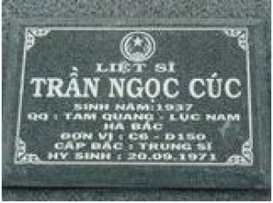 Tìm thân nhân liệt sĩ Trần Ngọc Cúc