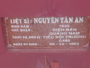 Nhắn tìm thân nhân liệt sỹ  Nguyễn Tân An