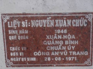 Nhắn tìm thân nhân liệt sỹ Nguyễn Xuân Chức