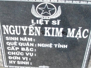 Nhắn tìm thân nhân liệt sỹ  Nguyễn Kim Mặc
