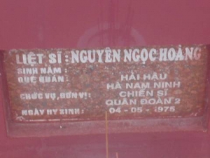 Nhắn tìm thân nhân liệt sỹ Nguyễn Ngọc Hoàng