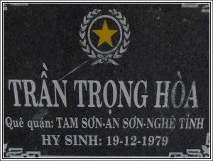 Nhắn tìm thân nhân liệt sỹ  Trần Trọng Hòa