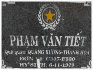 Nhắn tin tìm thân nhân liệt sĩ Phạm Văn Tiết
