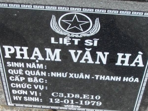 Nhắn tìm thân nhân liệt sỹ  Phạm Văn Hà