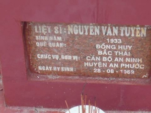 Nhắn tìm thân nhân liệt sỹ  Nguyễn Văn Tuyên