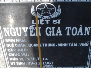 Nhắn tìm thân nhân liệt sỹ Nguyễn Gia Toàn