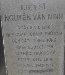 Tìm thân nhân liệt sĩ Nguyễn Văn Ninh