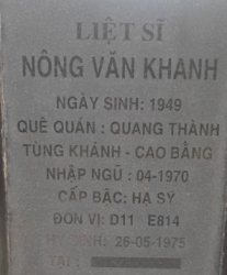 Tìm thân nhân liệt sĩ Nông Văn Khanh