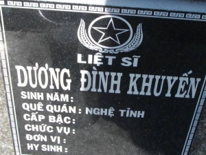 Nhắn tìm thân nhân liệt sỹ  Dương Đình Khuyến