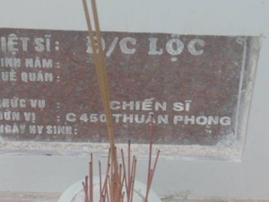 Nhắn tìm thân nhân liệt sĩ Lộc