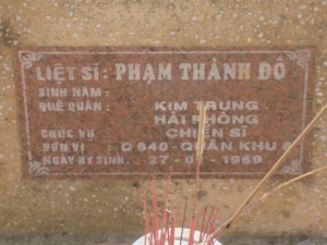 Nhắn tìm thân nhân liệt sỹ Phạm Thành Đô