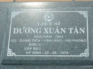 Tìm thân nhân liệt sĩ Dương Xuân Tân